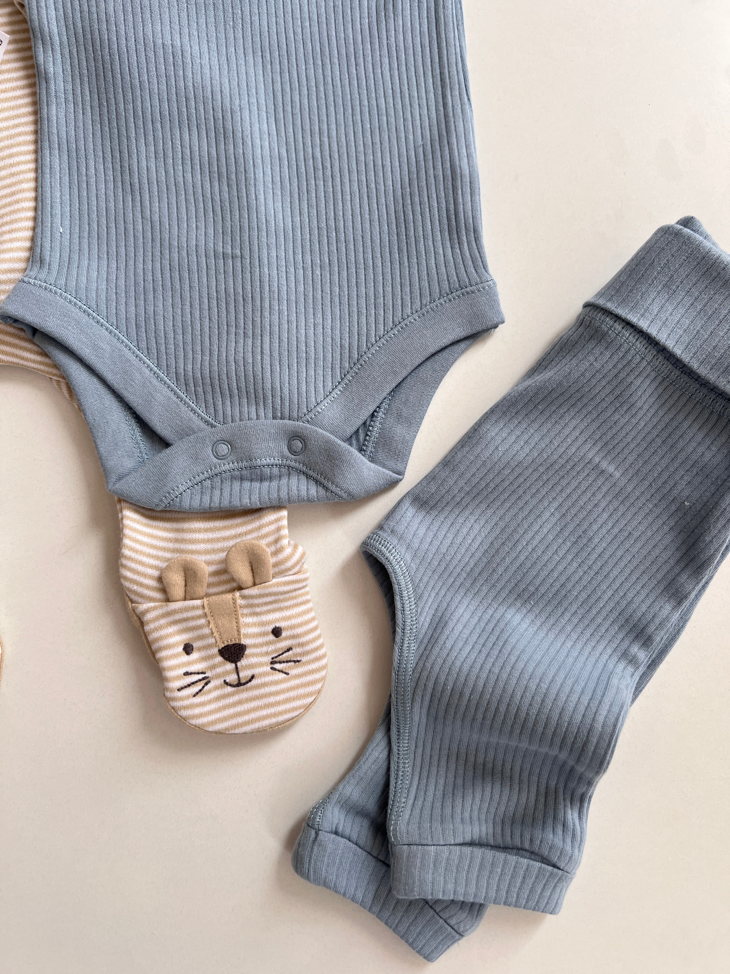 Set Materniteti Blu & Bezhe me Luan