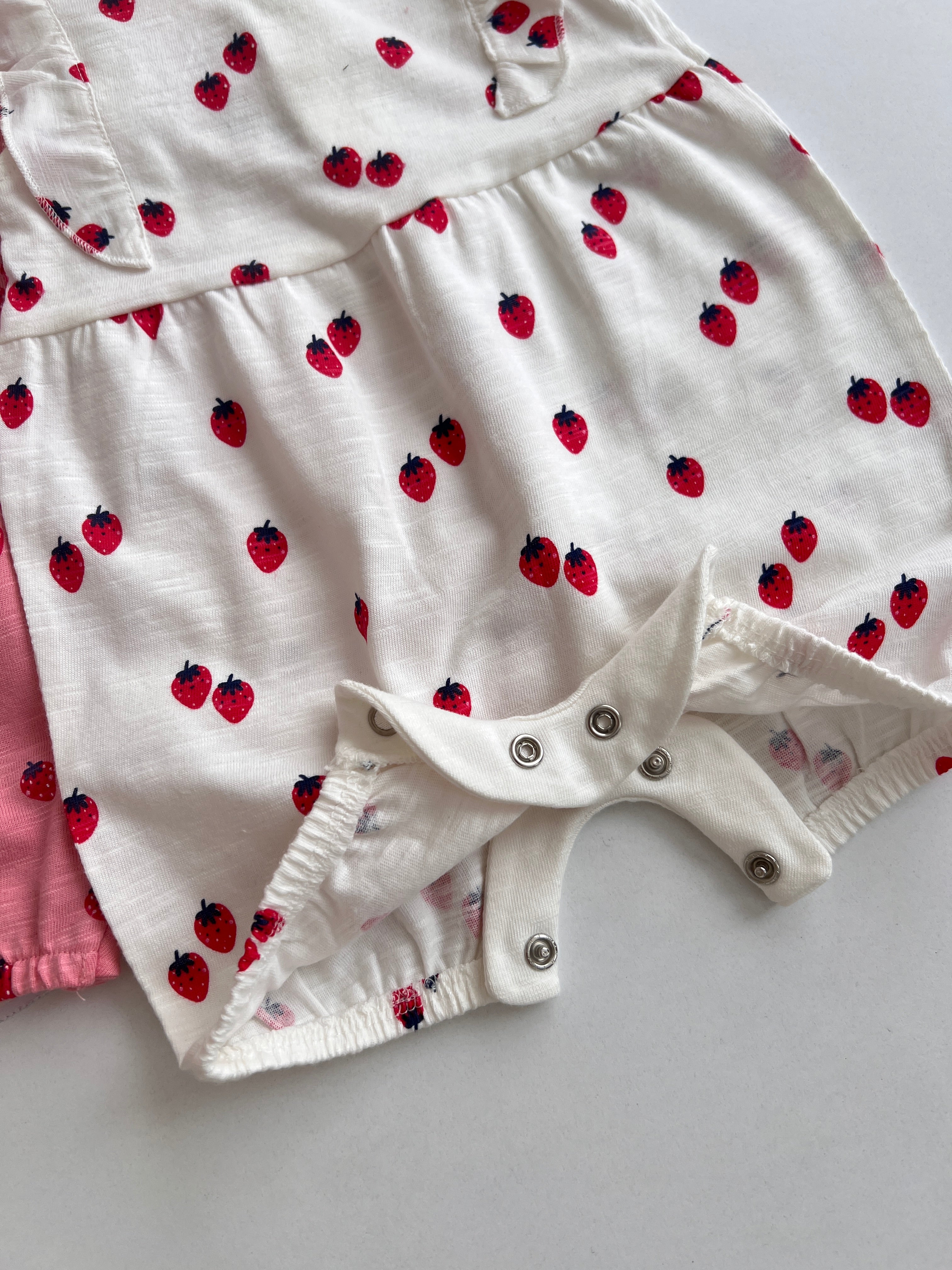 Set me 3 Rompera "Sweet Strawberry" – Koleksioni i Pranveres
