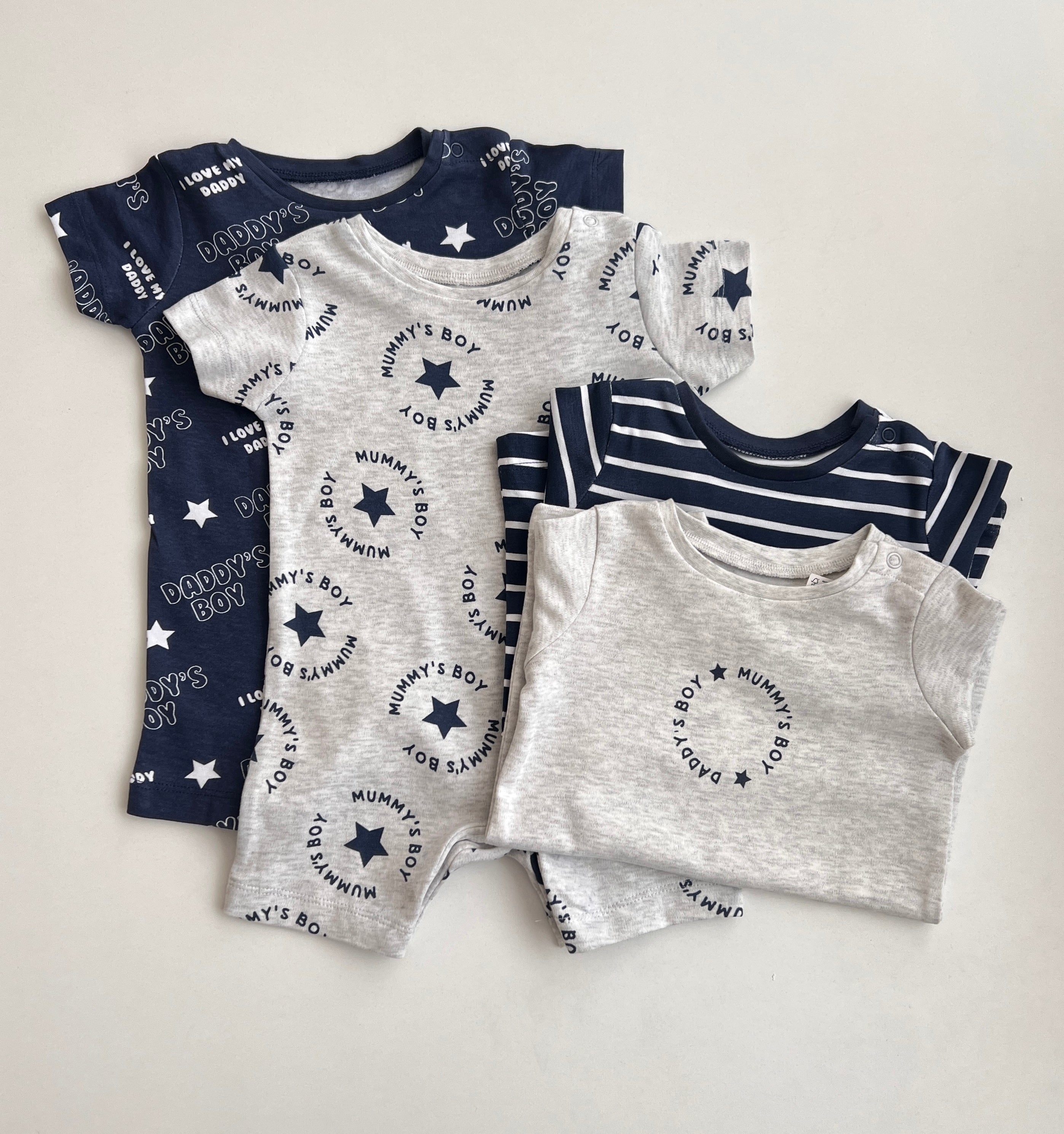 Set me 4 Rompera - Blu & Gri