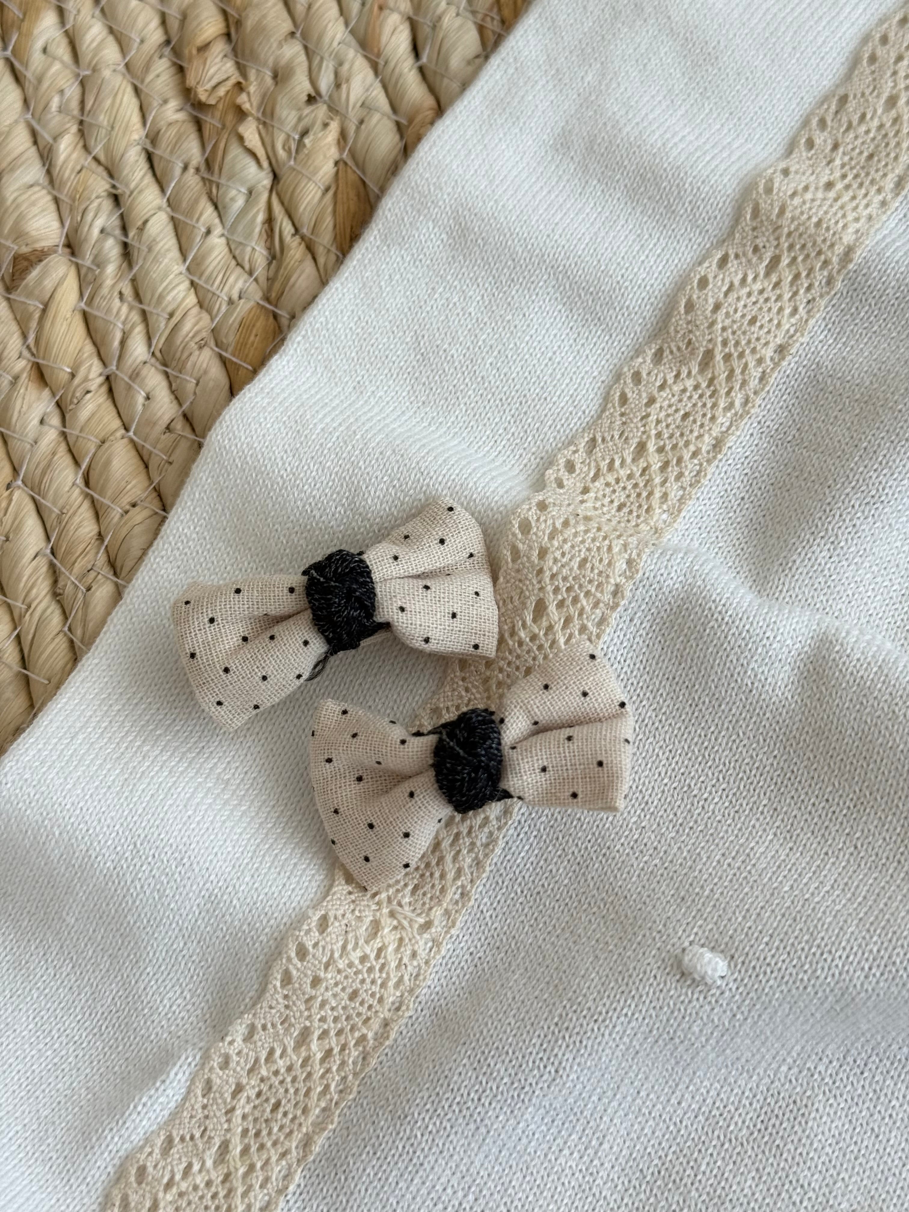 Set me 2 Kapese Flokesh "Polka Dot Linen Bows"