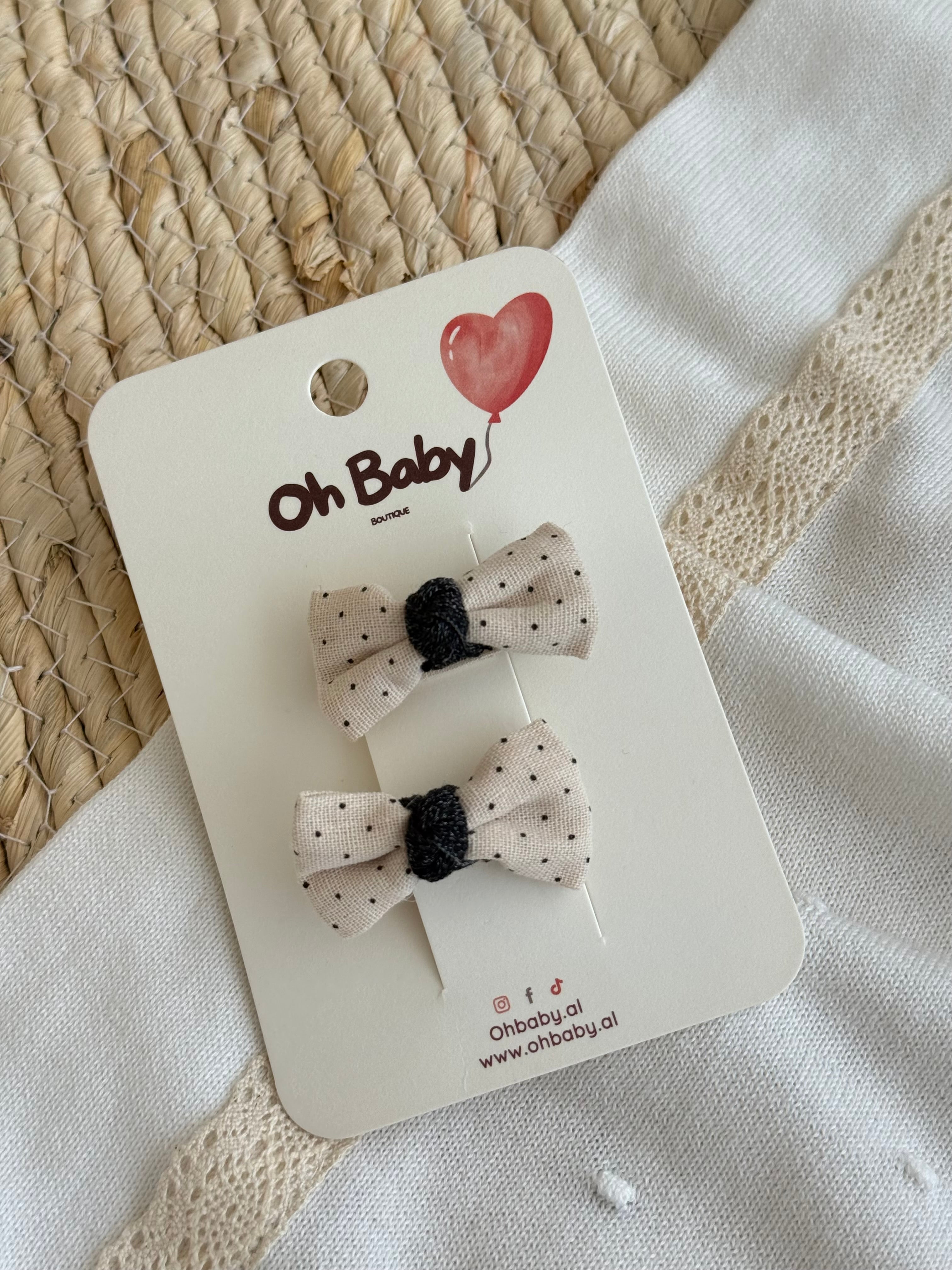 Set me 2 Kapese Flokesh "Polka Dot Linen Bows"
