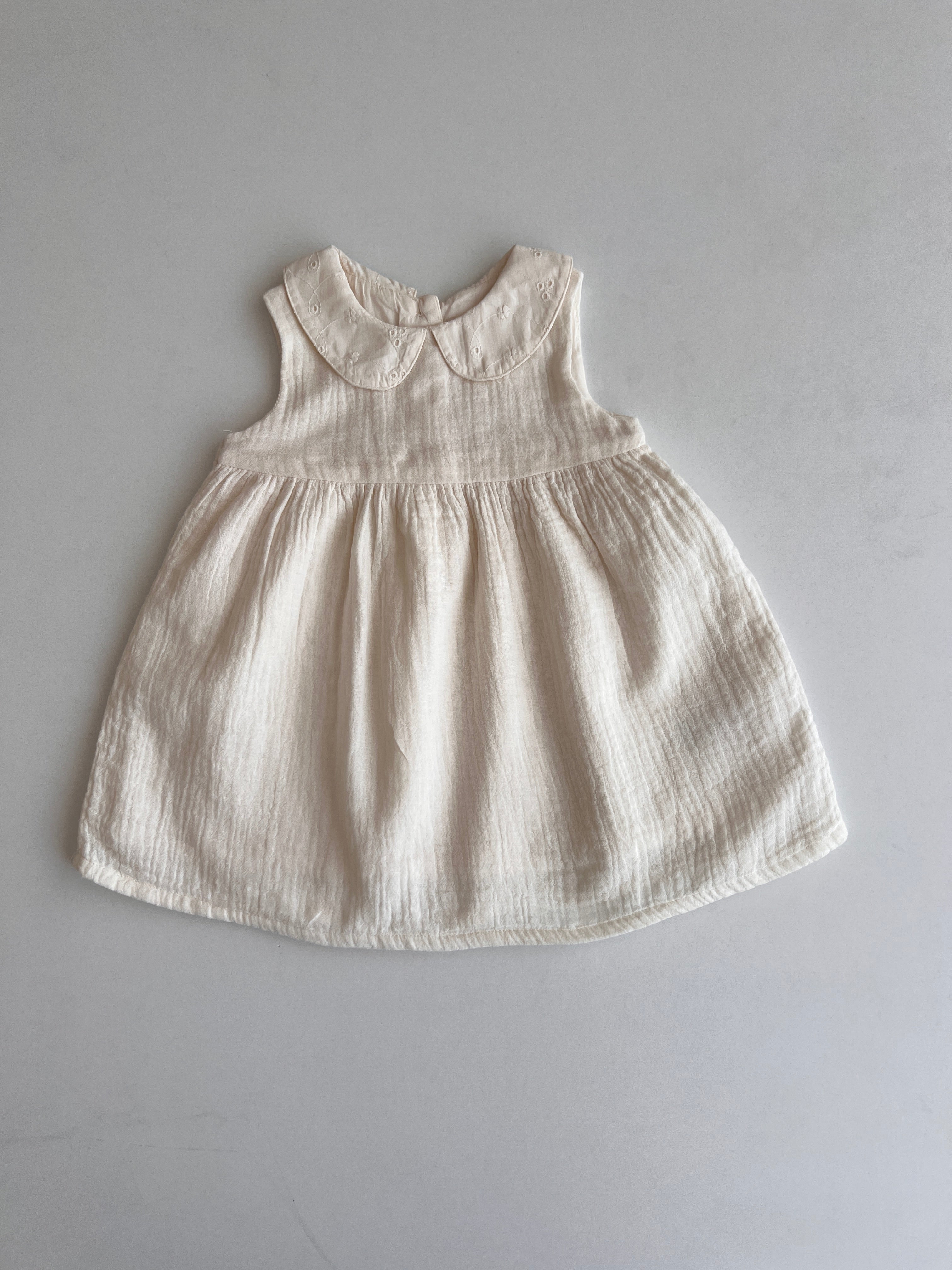 Fustan ngjyre  Krem Musline "Vintage Collared"