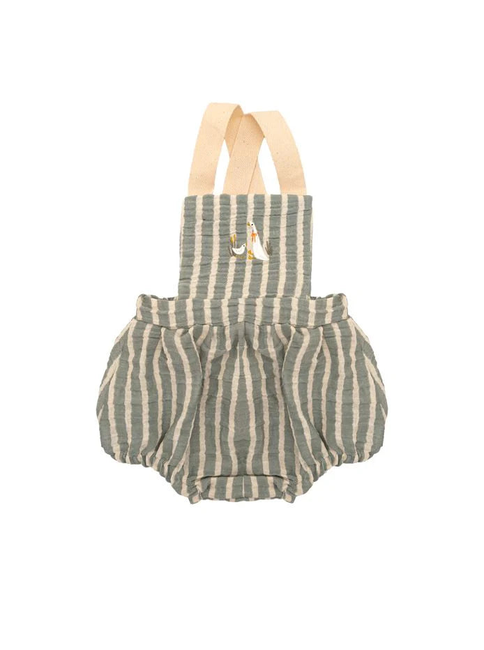 Romper Muslin me Vija me Qendisje Rose - Stil Vintage