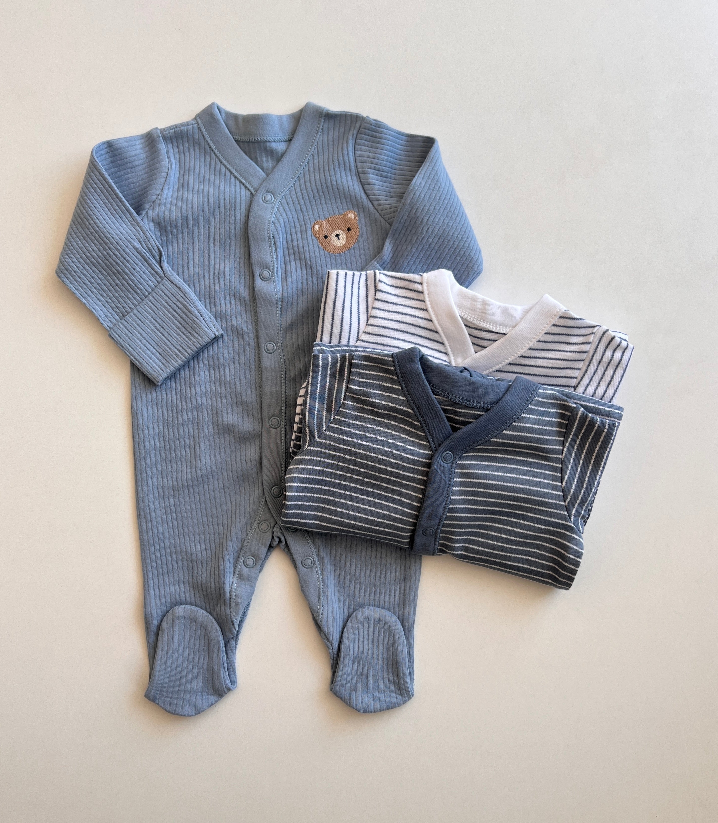 Set me 3 Tutina me Arush - Nuanca Blu & Gri