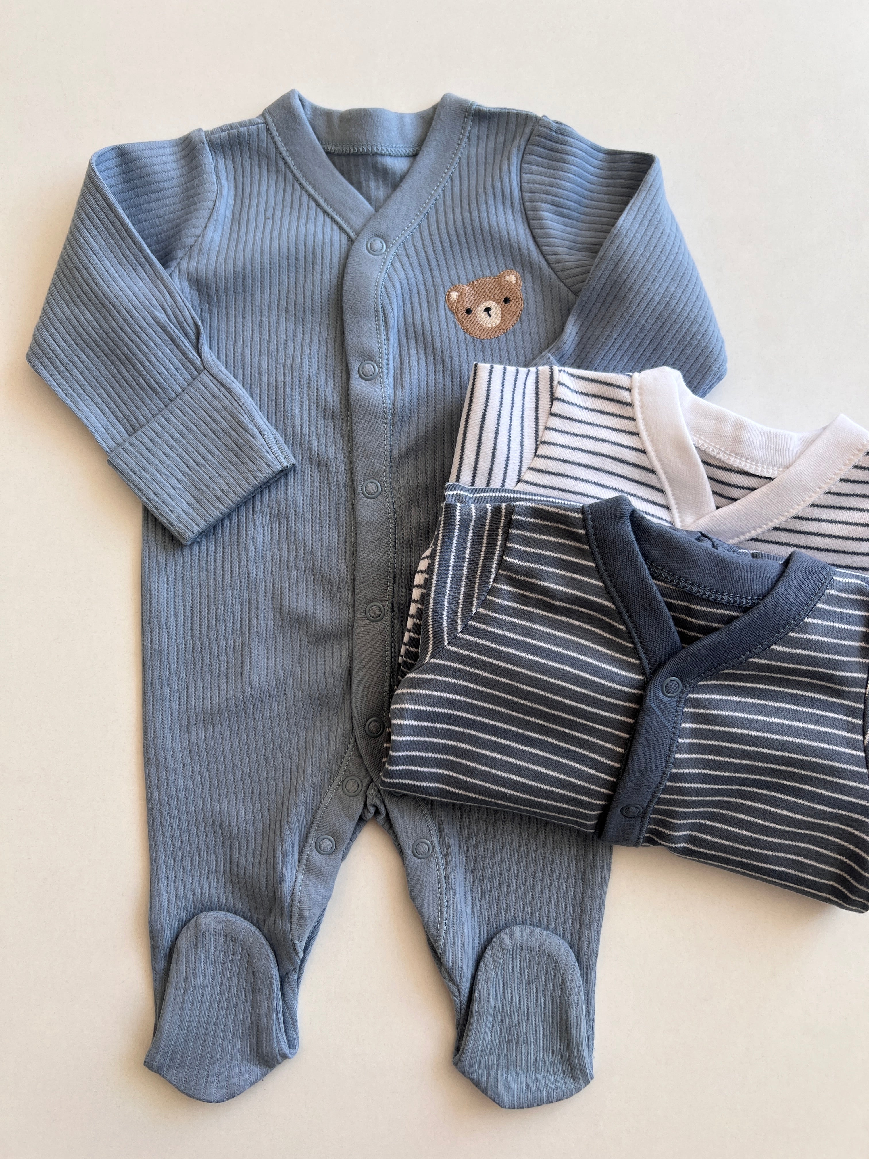 Set me 3 Tutina me Arush - Nuanca Blu & Gri