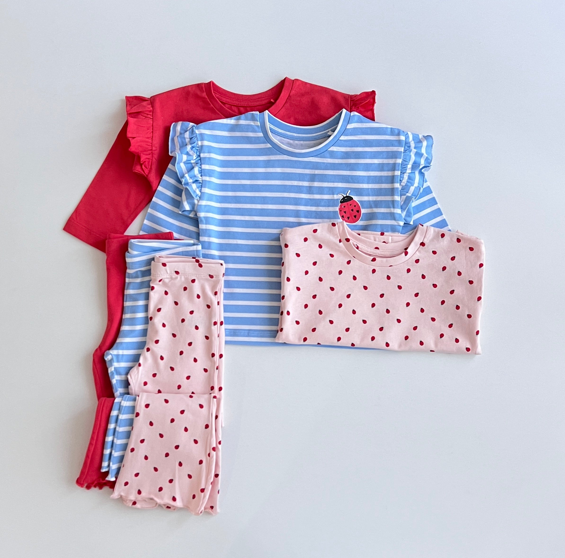 Set 3 Kostume – Koleksioni Ladybug & Stripes