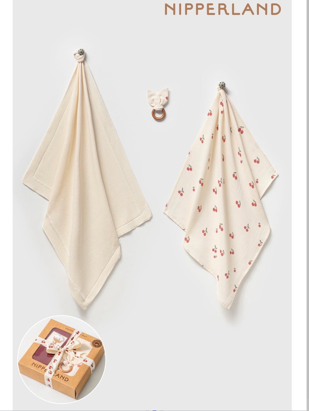 Set Batanie e Thurur Krem, Nape me Qershi dhe Loder (85x90 cm)