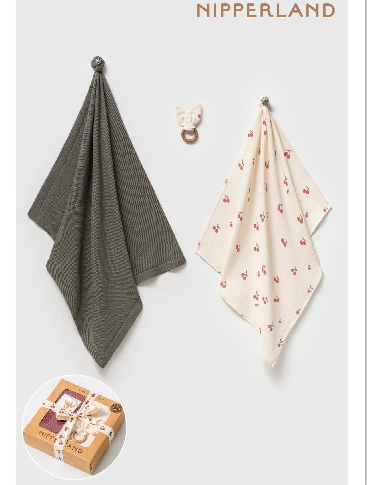 Set Batanie e Thurur Jeshile, Nape me Qershi dhe Loder (85x90 cm)