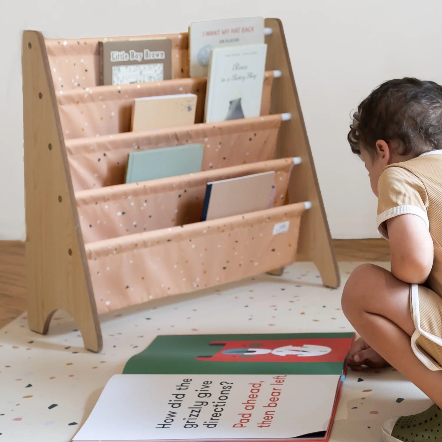 Raft Librash per Femije me Pelhurë te Recikluar – Terrazzo Clay
