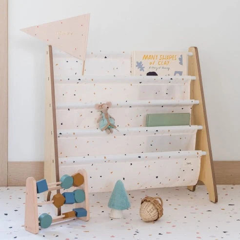 Raft Librash per Femije me Pelhurë te Recikluar – Terrazzo Cream