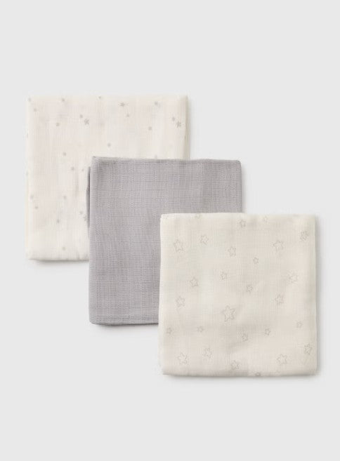 Set me 3 Napa Muslin 100% Pambuk – Dizajn me Yje (70x70 cm)
