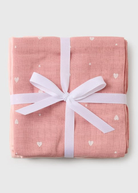 Set me 3 Napa Muslin 100% Pambuk – Dizajn me Zemra (70x70 cm)