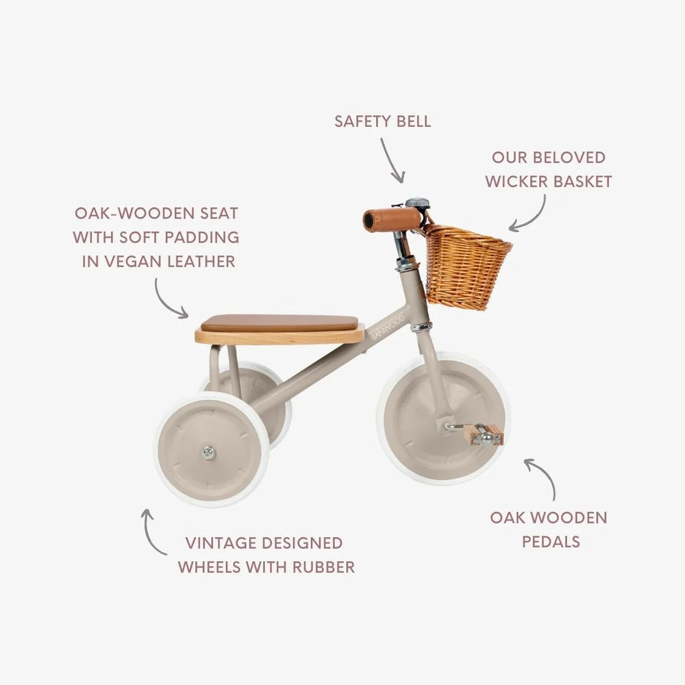 Banwood Tricikel Vintage (3-6 vjeç) - Beige