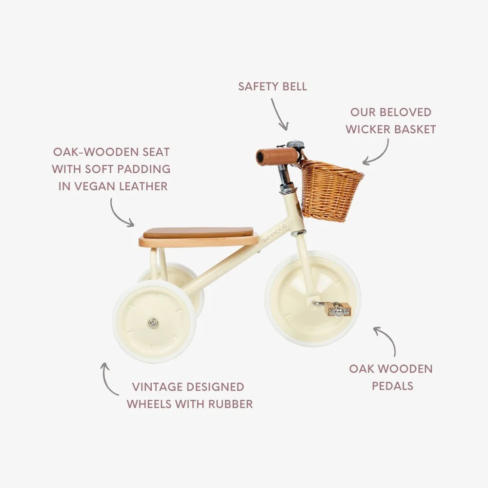 Banwood Tricikel Vintage (3-6 vjeç) - Cream