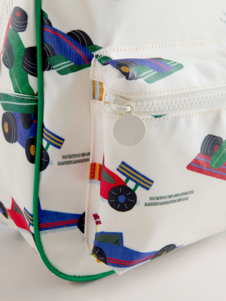 Cante Shpine "Ecru White All-Over-Print Cars"