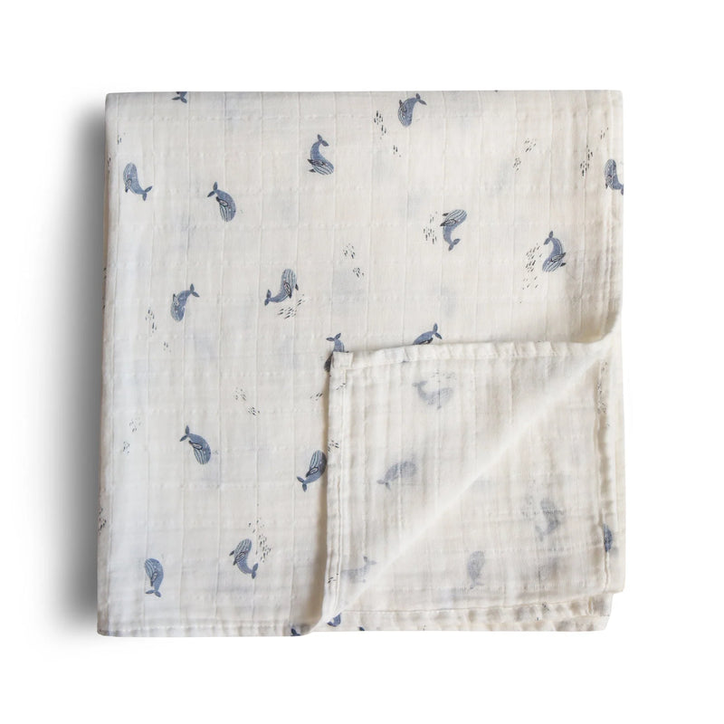 Napë Muslin Mushie – Whales (Balena) Swaddle