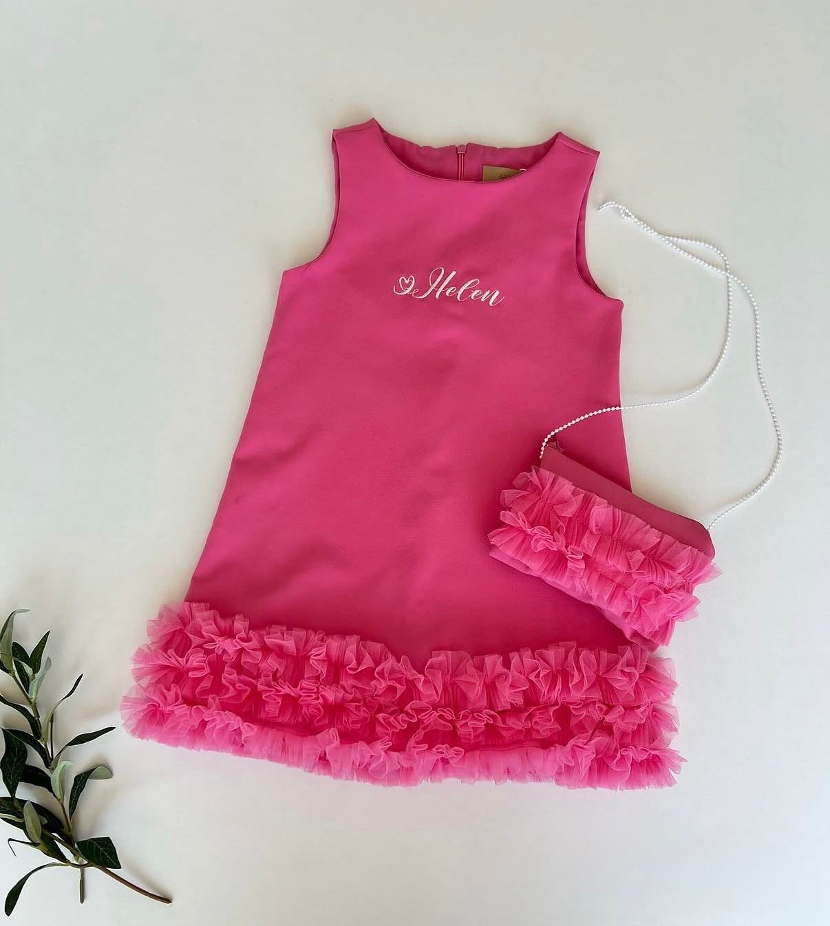 Fustan Pink me Tyl & Cante