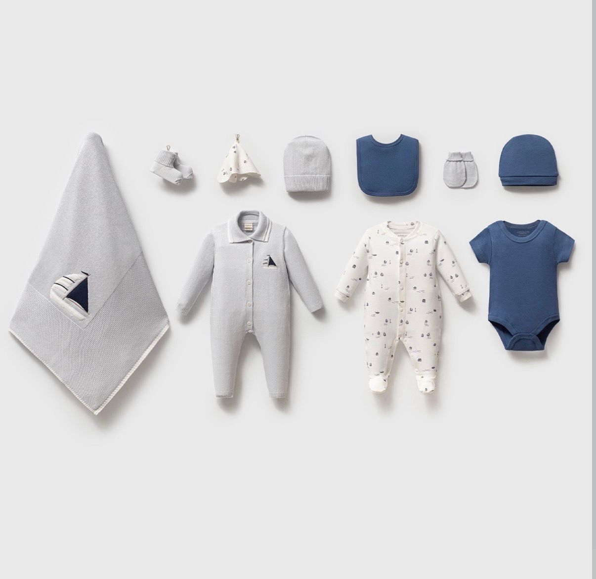Set Materniteti Premium me 10 Pjese Blu - me Varka