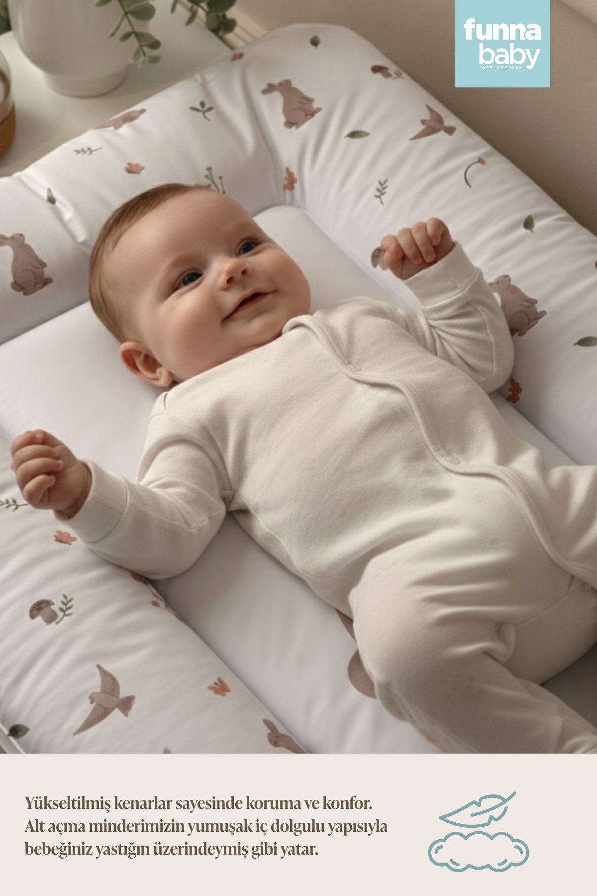 Shtrese Nderrimi per Bebe 50x70 cm - Grass Beige