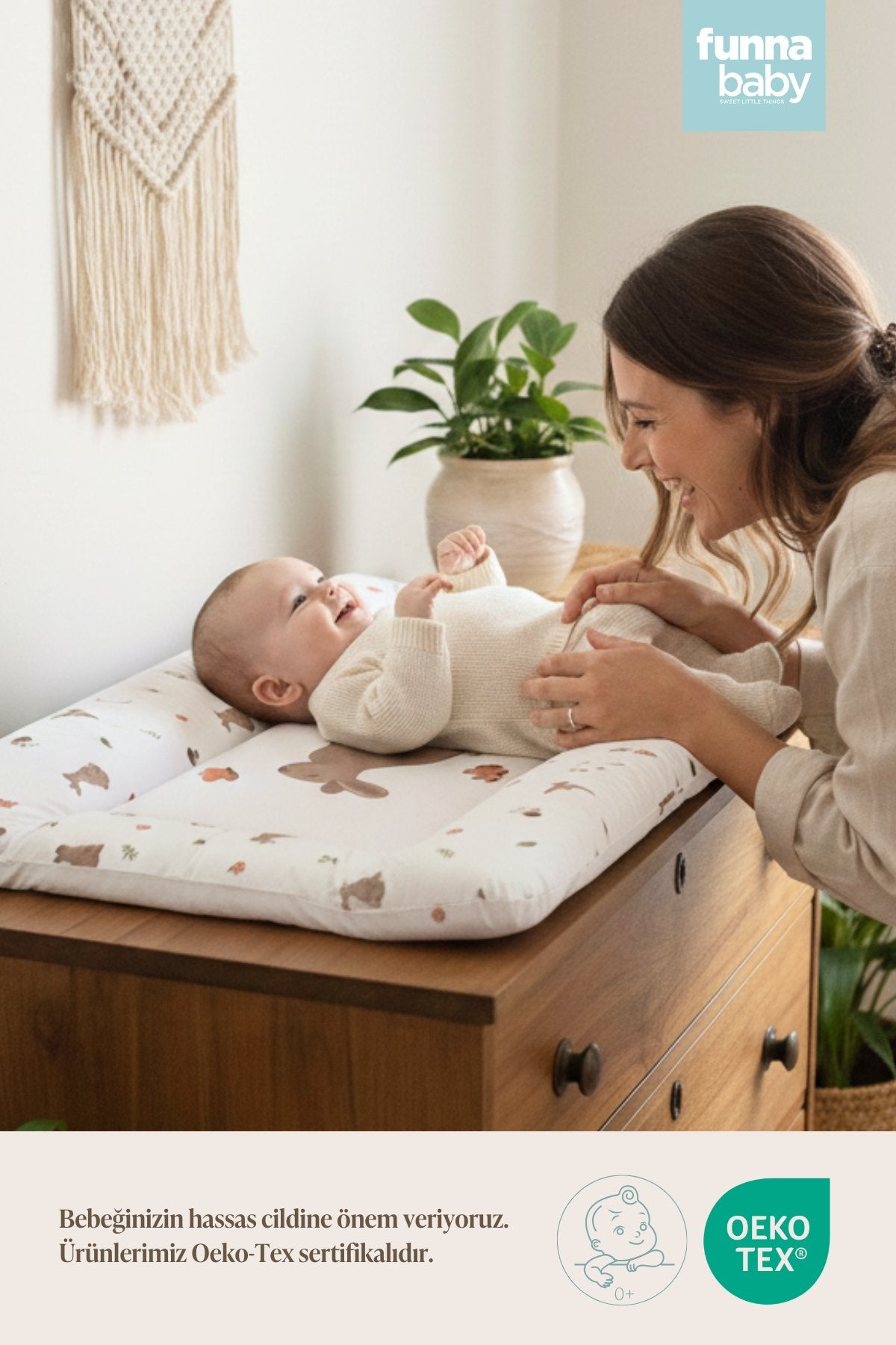 Shtrese Nderrimi per Bebe 50x70 cm - Grass Beige