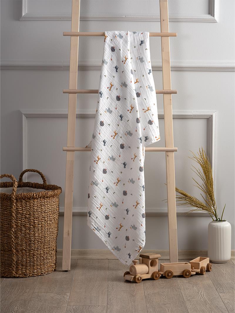 Nape (Muslin) "Zoo Grey" – 120x120 cm