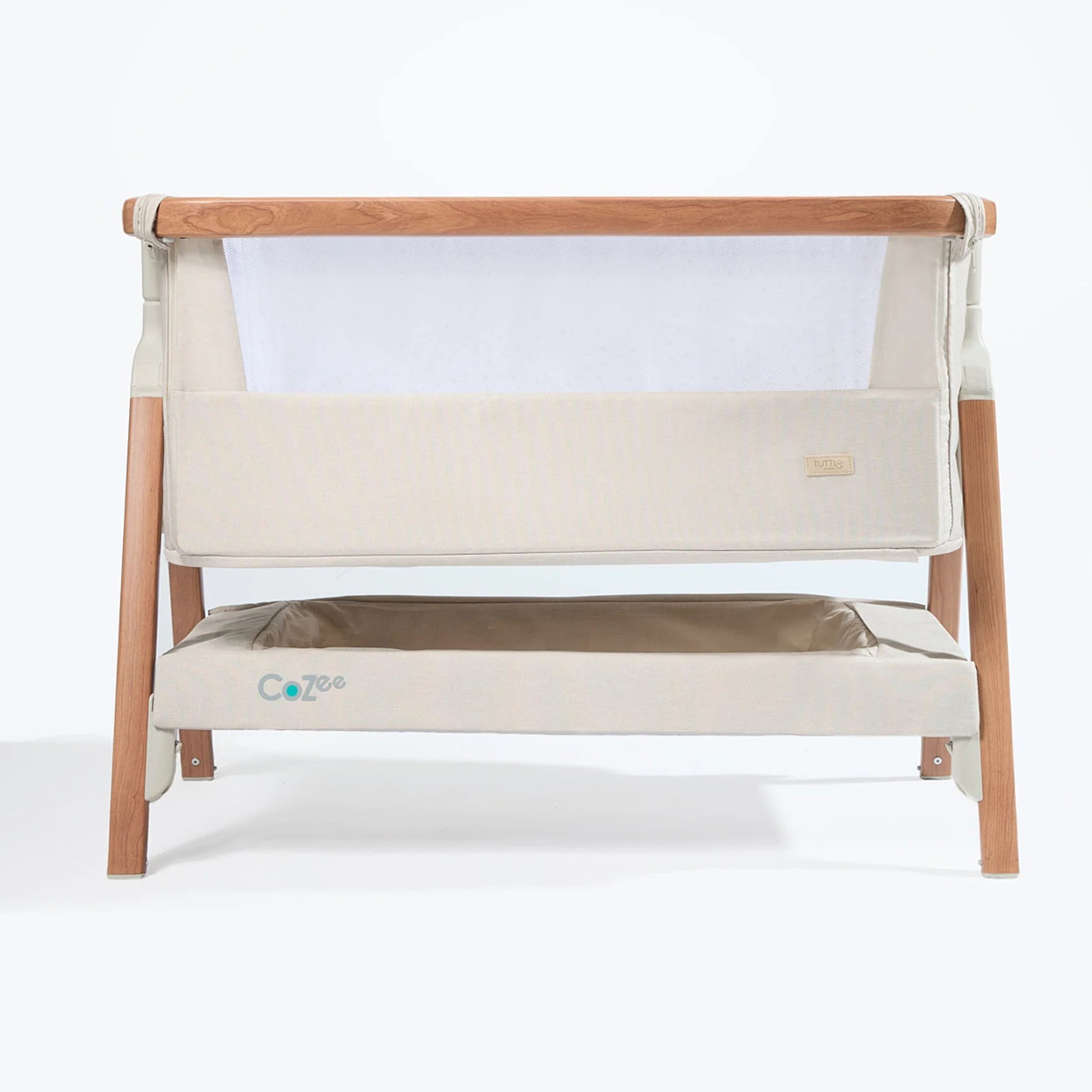 Krevat Femijesh Next to Me CoZee Bedside Crib - Scandinavian Walnut/Ecru