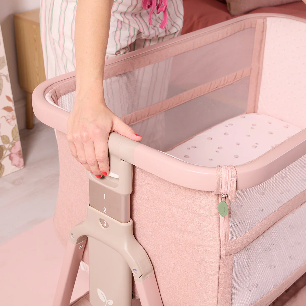 Krevat Femijesh Next to Me CoZee Zen Bedside Crib - Blush