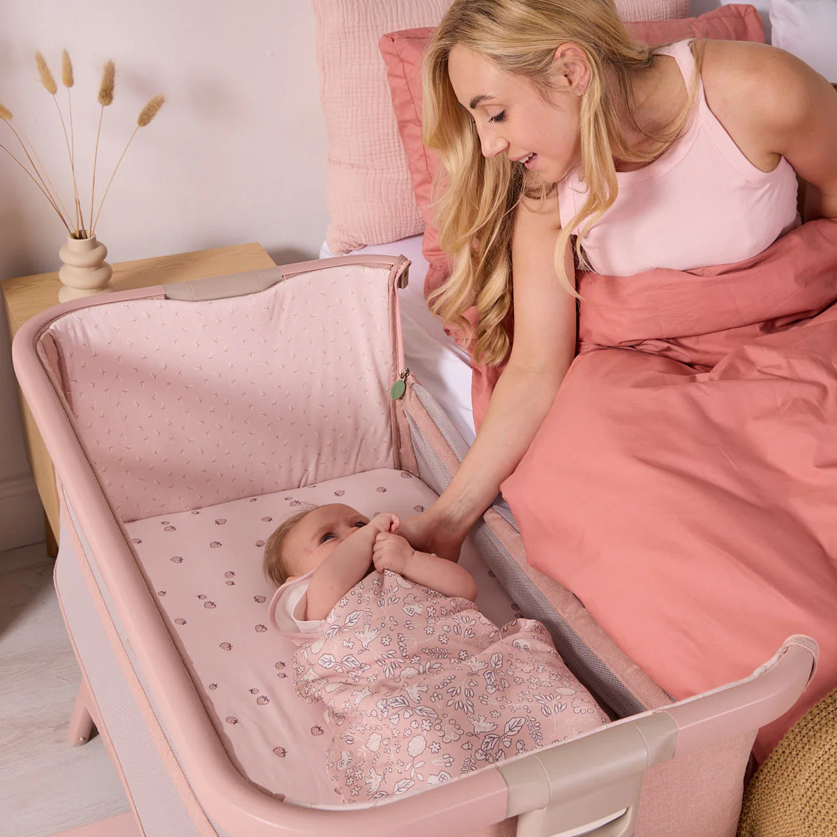 Krevat Femijesh Next to Me CoZee Zen Bedside Crib - Blush