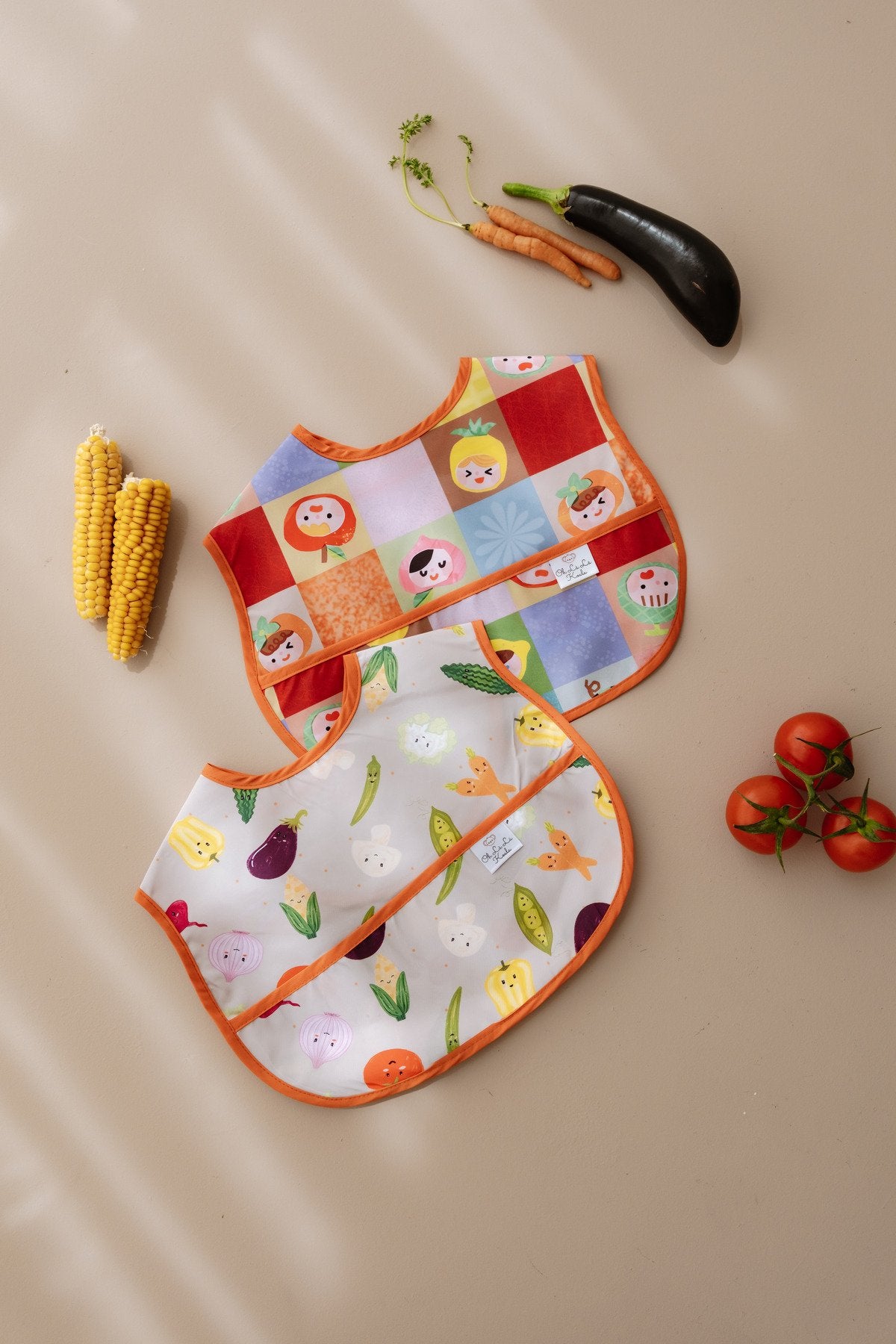 Set me 2 Gushore Plasmasi 6-36 muaj - Orange Trimmed