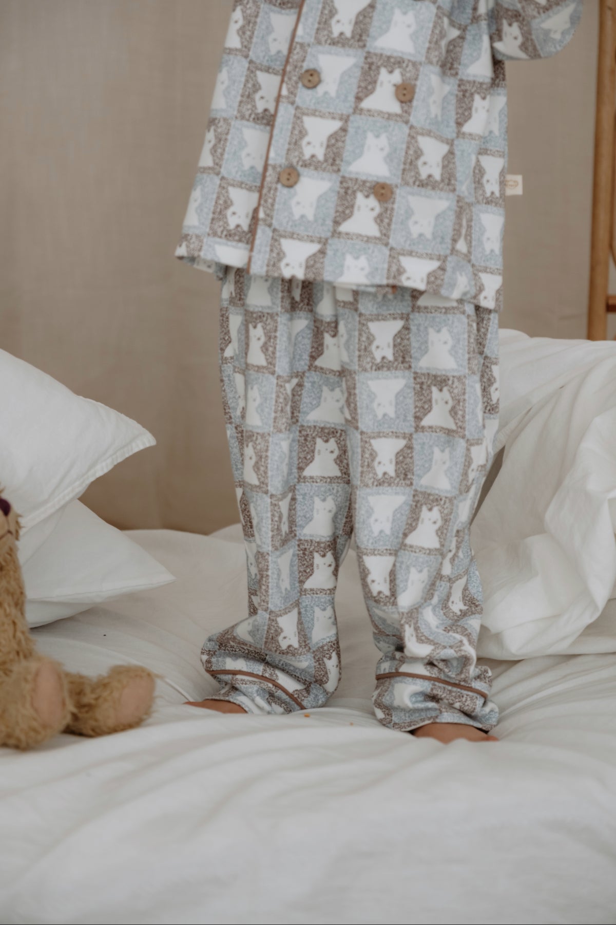 Pizhame "Teddy Check" - 100% Pambuk Premium