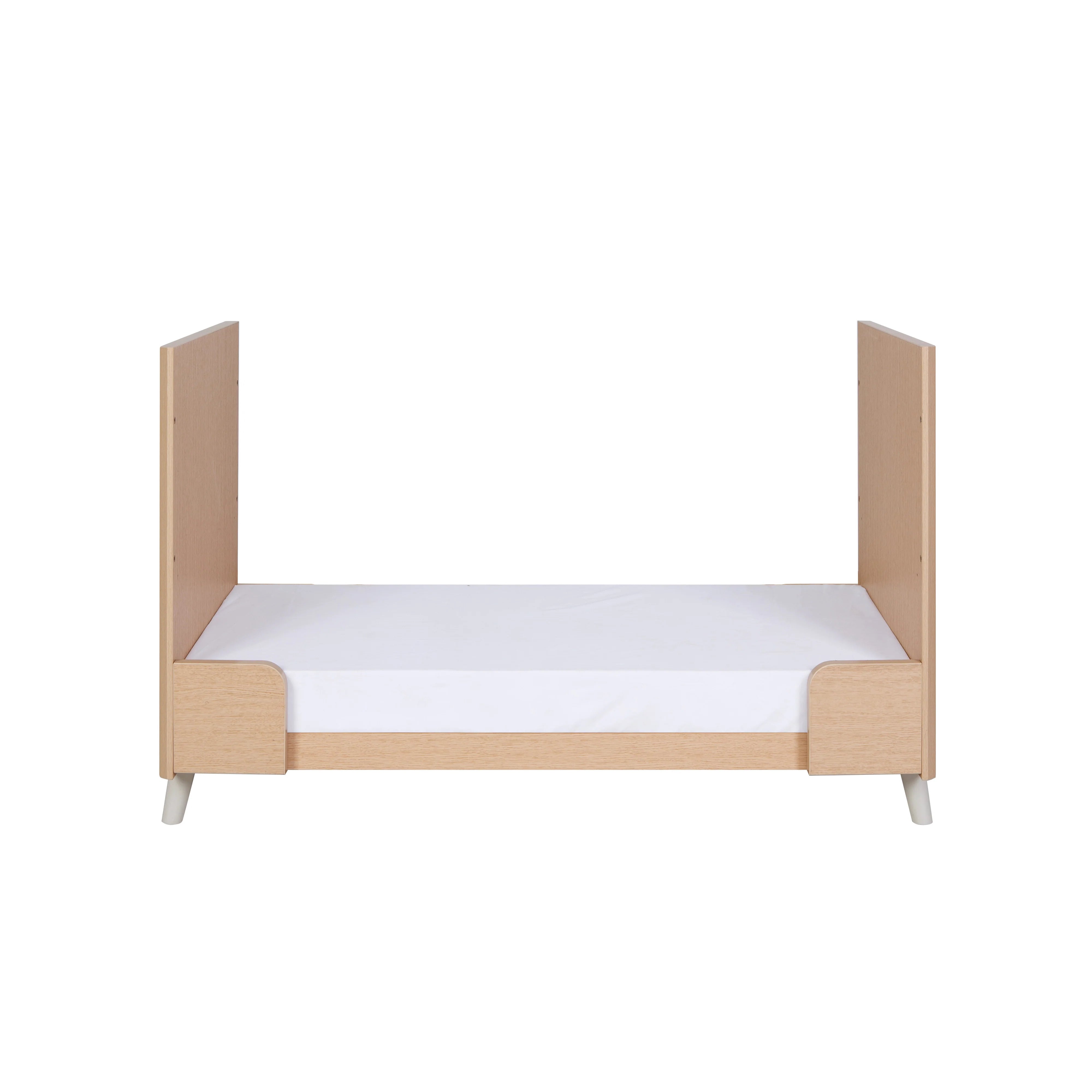 Krevat Femijesh Fika Mini 3-në-1 - Light Oak & White Sand | Stil Skandinav