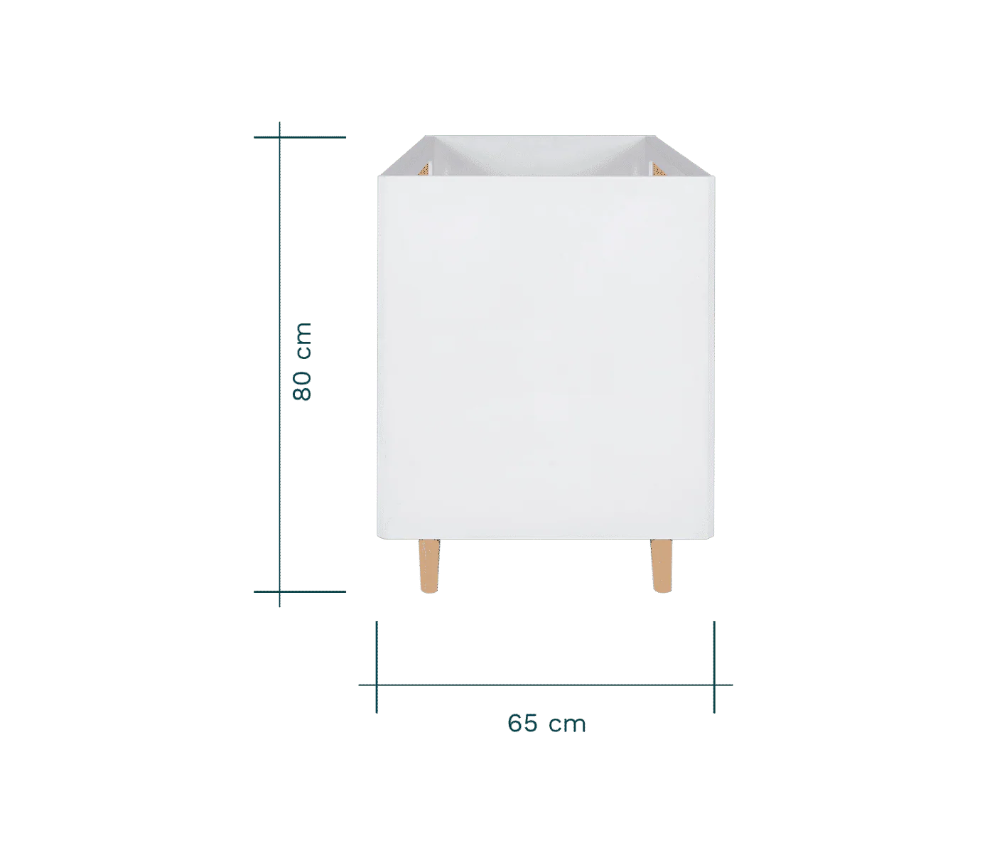 Krevat Femijesh Fika Mini - White & Light Oak  Stil Skandinav