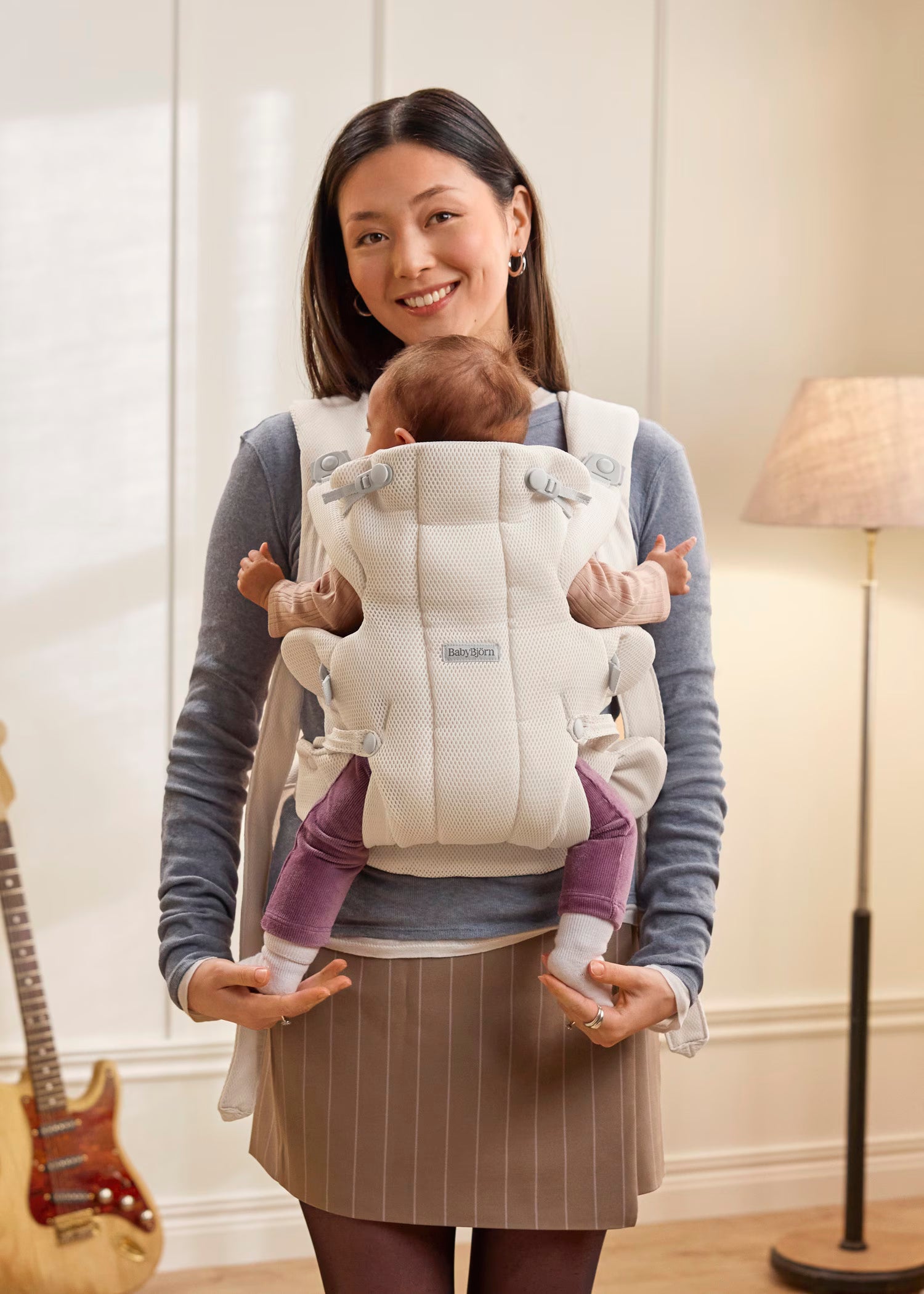 Baby Carrier Hold (Kangur) - Airy Mesh - Cream