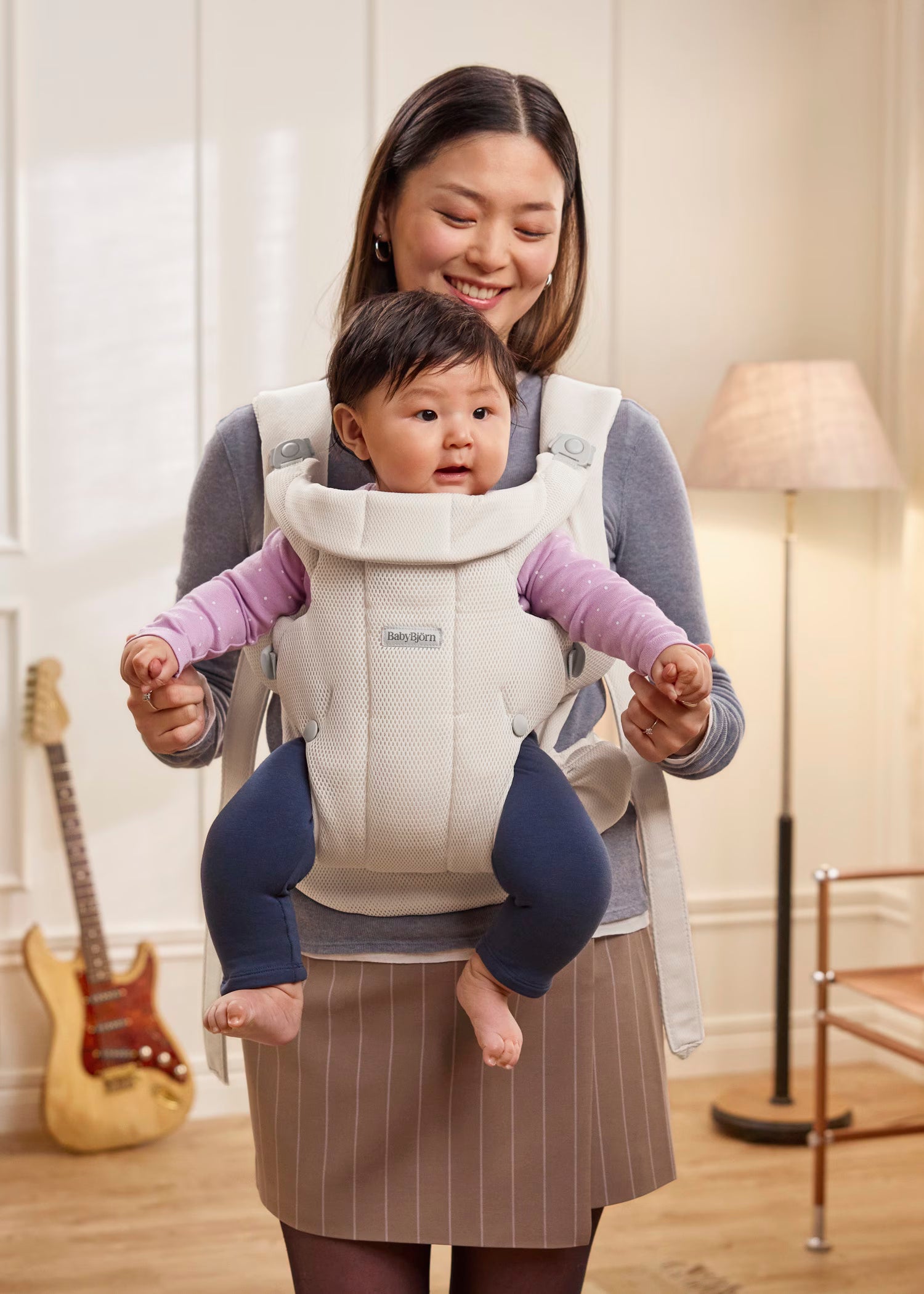Baby Carrier Hold (Kangur) - Airy Mesh - Cream