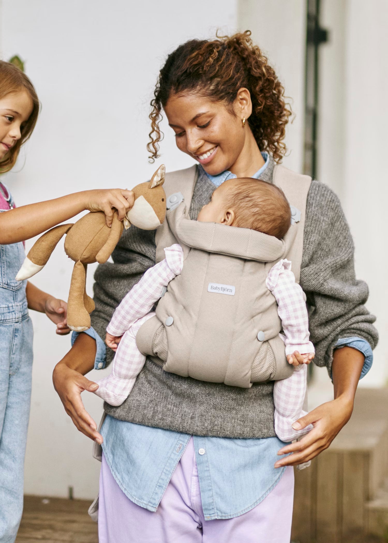 Baby Carrier Hold (Kangur) - Soft Brushed Woven - Sand Grey