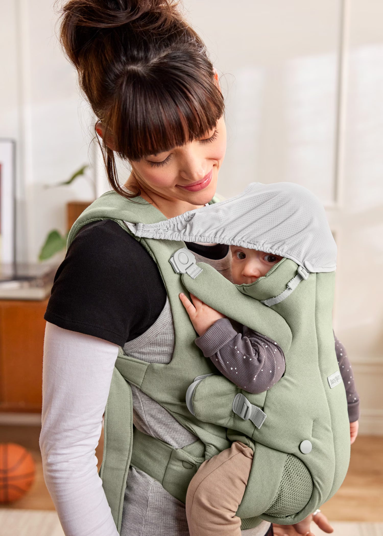 Baby Carrier Hold (Kangur) - Soft Brushed Woven - Light Green