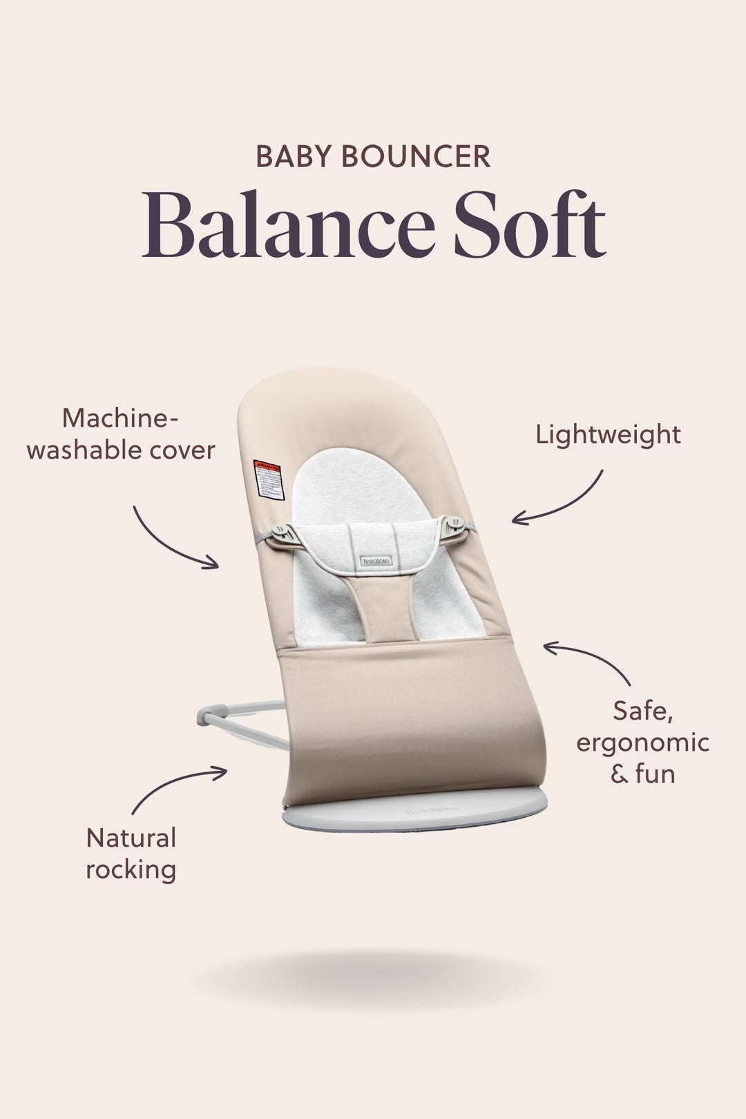 Bbj Bouncer Balance Soft Woven/Jersy - Dark Grey/Grey