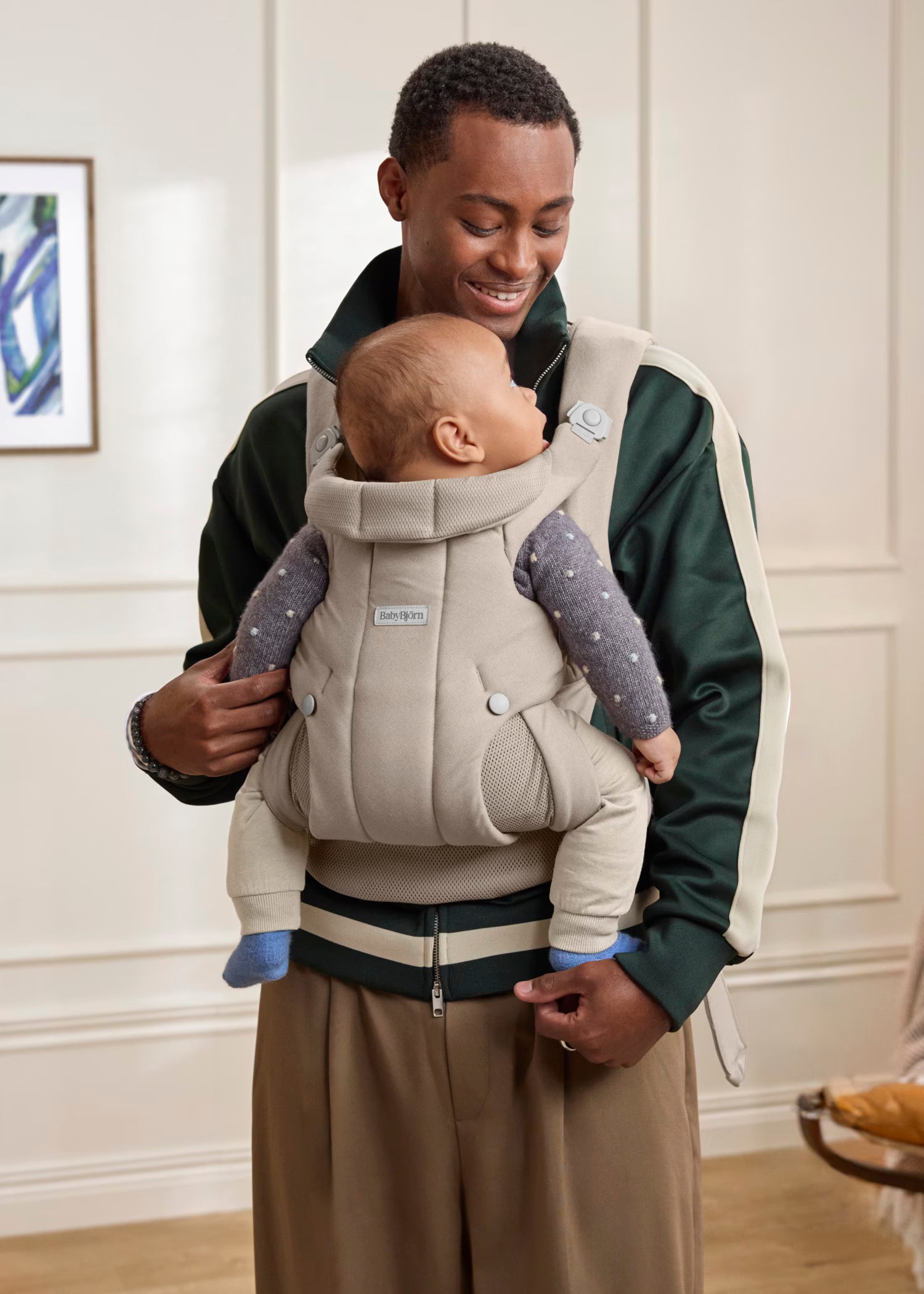Baby Carrier Hold (Kangur) - Soft Brushed Woven - Sand Grey