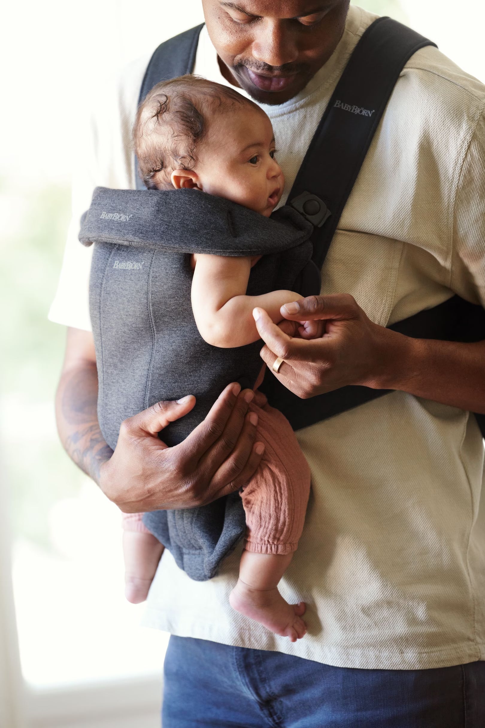 Baby Carrier Mini, 3D Jersey, Charcoal grey (Kangur) -  Charcoal grey