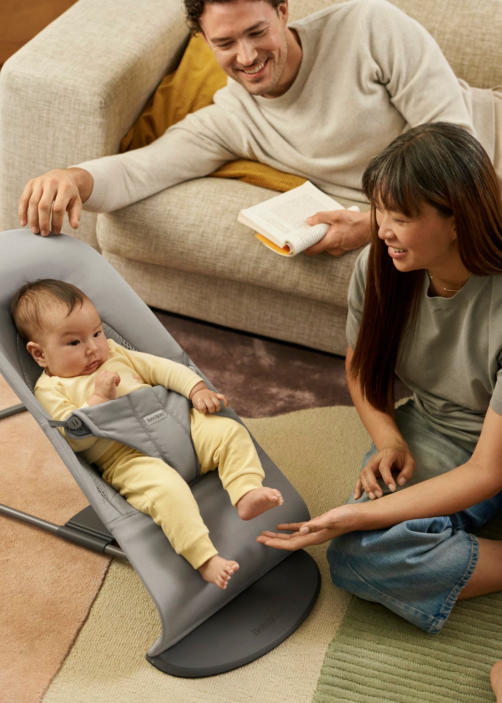 Baby Bjorn Bouncer Balance Soft Woven Jersey Tri-Fabric - Light Gray
