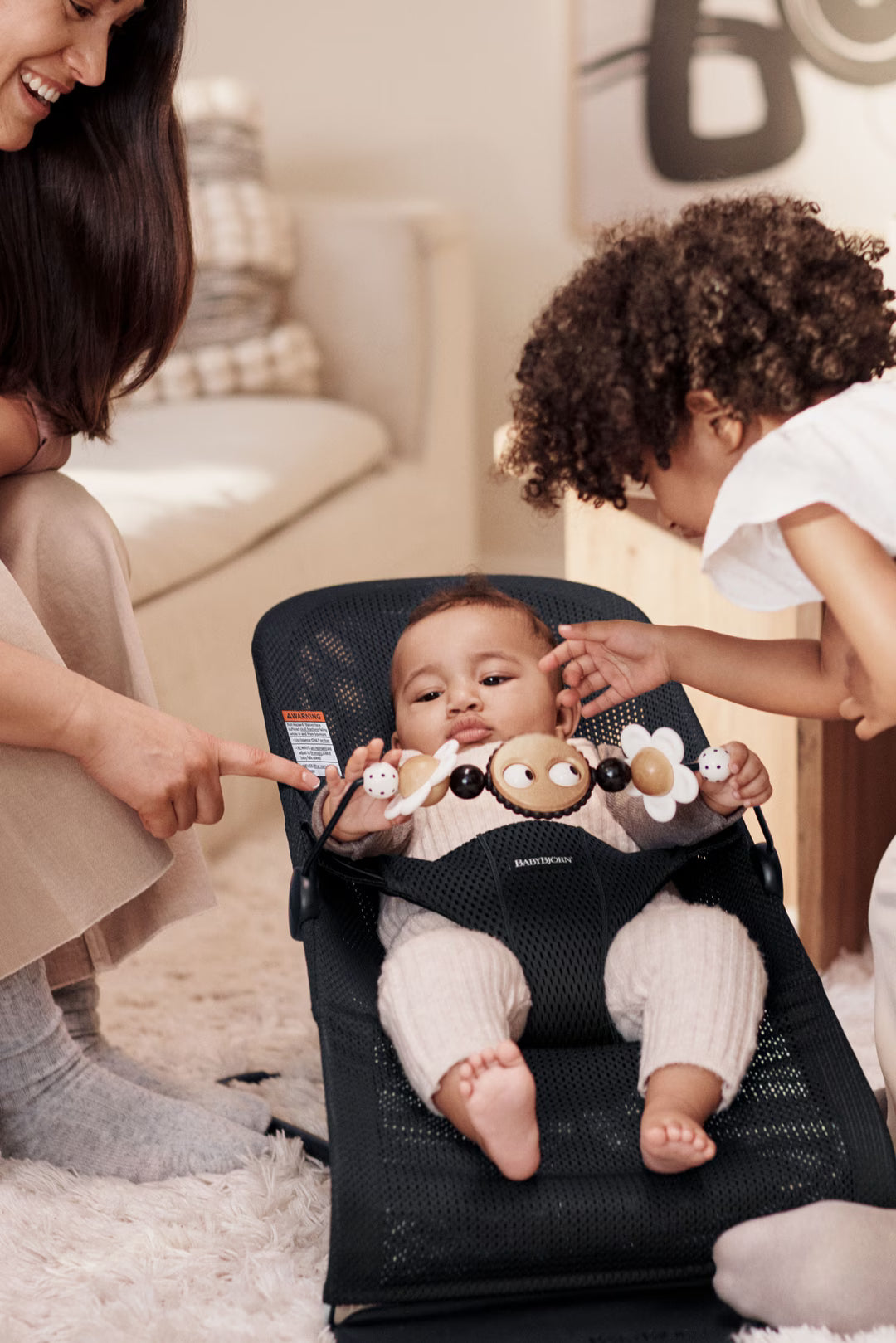 Loder per Bouncer BABYBJÖRN – Google Eyes Black & White