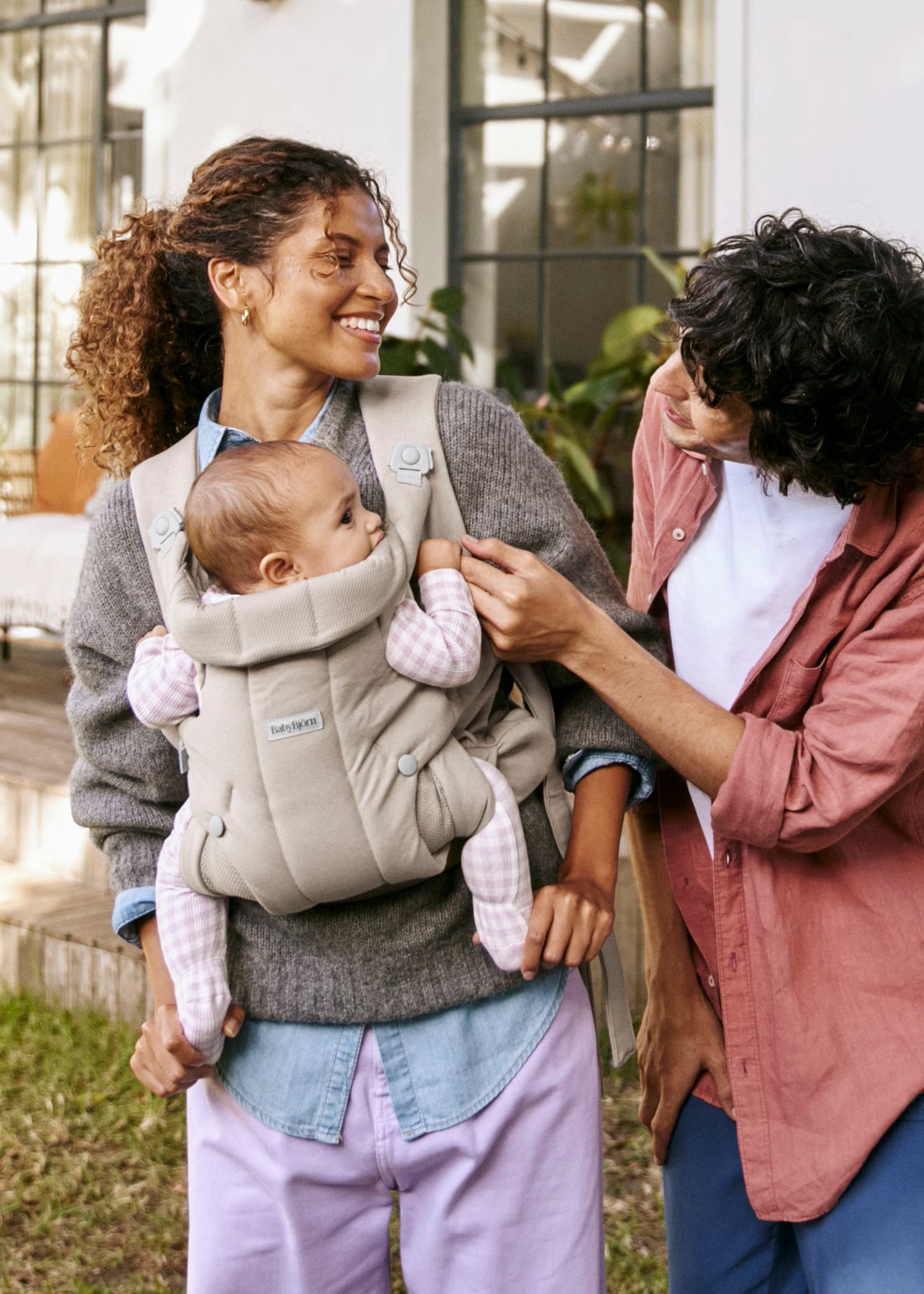 Baby Carrier Hold (Kangur) - Soft Brushed Woven - Sand Grey