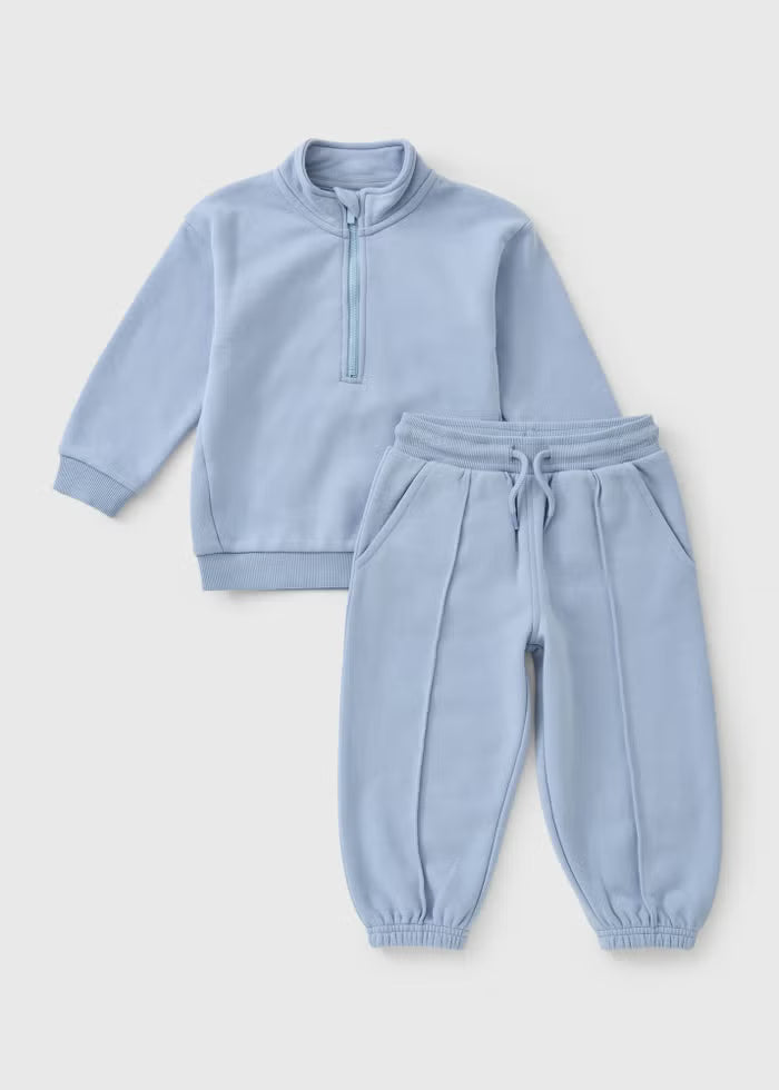 Kostum me Bluze me Zinxhir - Blu