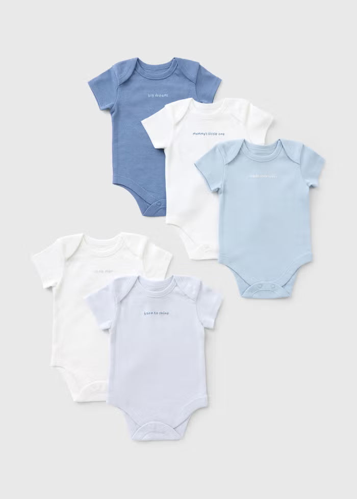 Set me 5 Body me Menge te Shkurtra - Blu & Bardhe