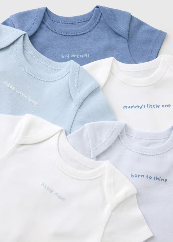 Set me 5 Body me Menge te Shkurtra - Blu & Bardhe