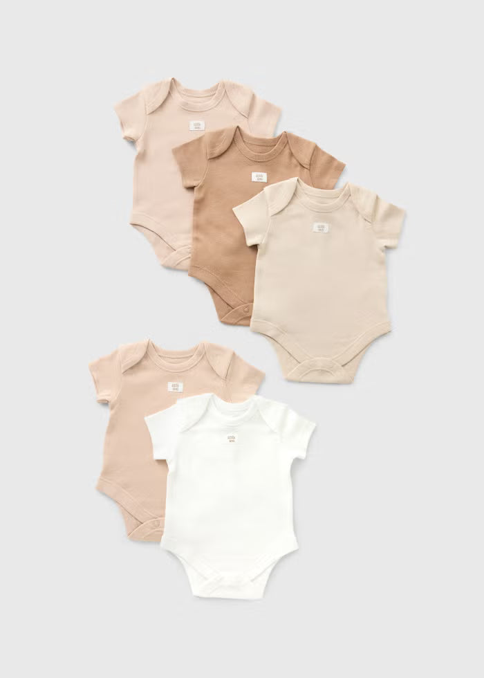 Set 5 Body me Menge te Shkurtra "Little One" – Nuanca Bezhe