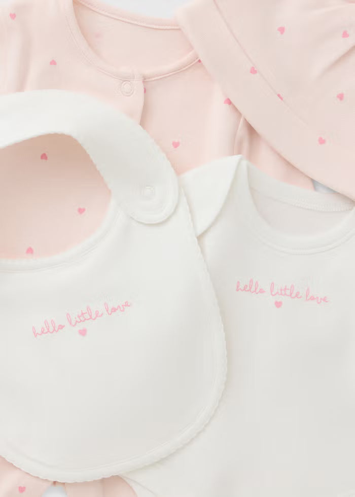Set Materniteti me 4 Pjese Tutine, Body, Kapuc, Gushore - Roze