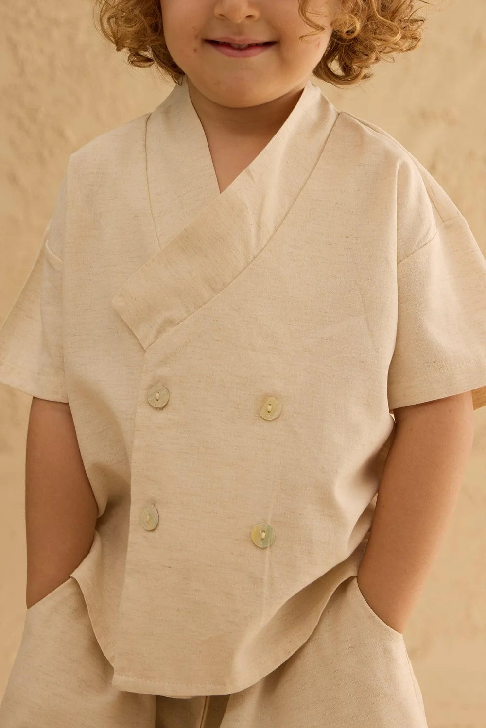 Set Kemishe Kimono Ngjyre Natyrale