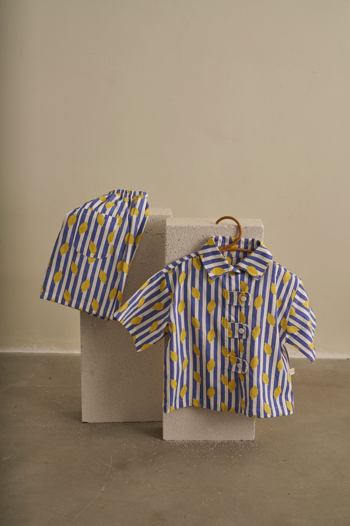 Kostum Kemishe & Pantallona Gabardine Blue - Lemon