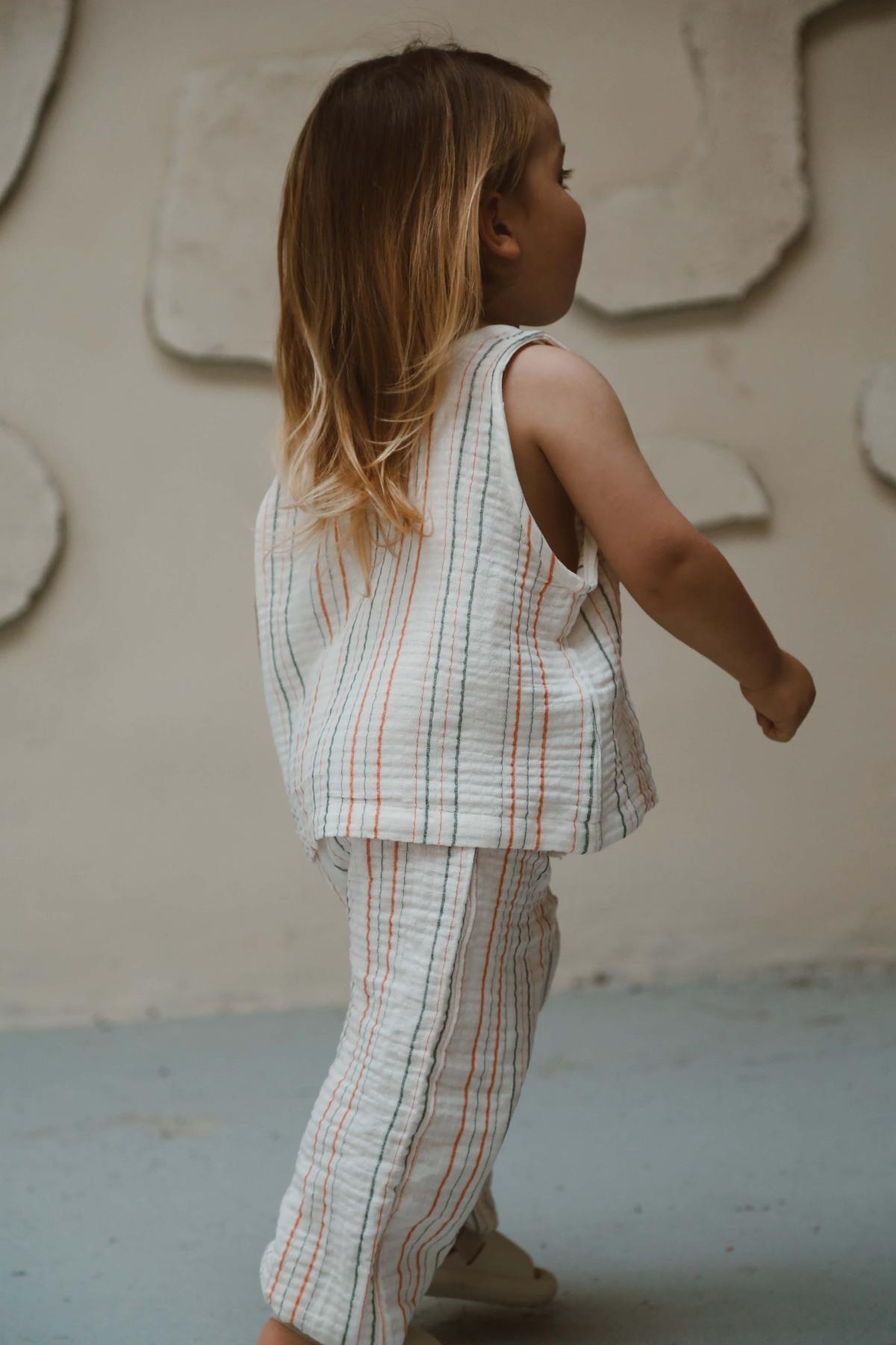Kostum Unisex "Eco-Stripes" – 100% Pambuk Muslin